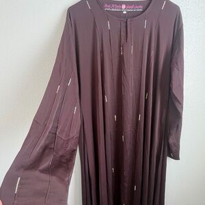 Brown Embellished Abaya Dress with Matching Scarf |size 56| Eid & Ramadan Wear